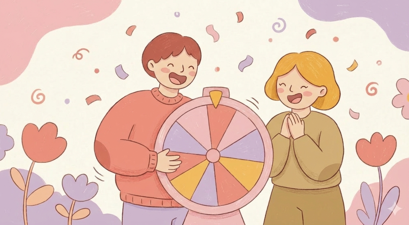 Пара играет в весёлые игры с конфетти